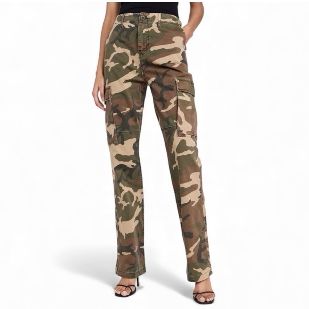 Good American Camo Fatigue Green Cargo Pants‎ Size 4 NWT